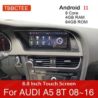 android 11 464gb car multimedia player for audi a5 b8 8t 20082016 mmi 2g 3g gps navigation head unit stereo touch monitor