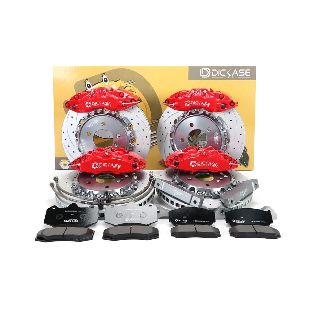 

DICASE brake system front 6P-355mm&rear 4P-345mm red caliper with drilled and slotted disc for Toyota GR86.