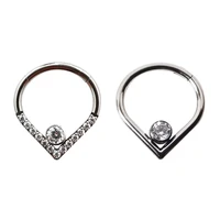 1 pcs medical titanium heart shape nose rings crystal zircon female piercing perforated jewelry fashionable for women new 2022