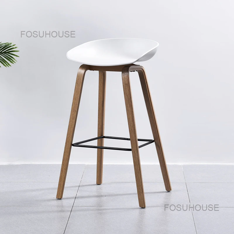 Постмодерн Барные Стулья для Кухни Мебель Нордического Лакшери Из Сплошной Древесины С Подлокотниками Дизайнерский Высокий Табурет.