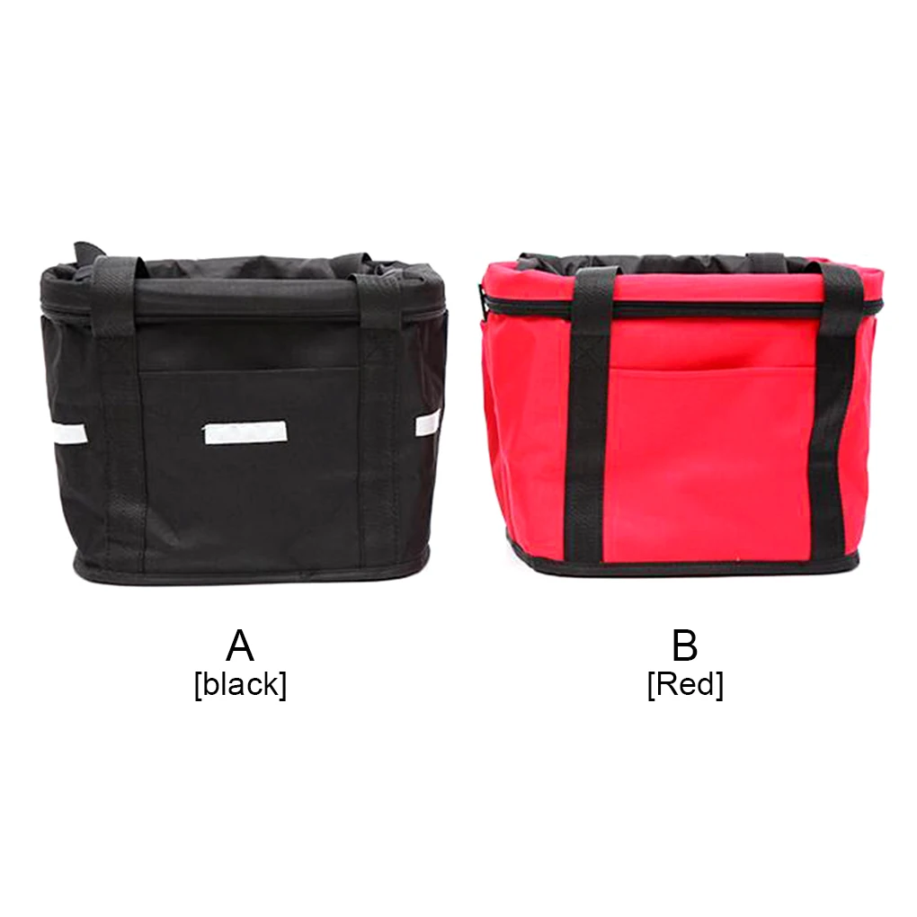 

Bicycle Handlebar Basket Folding Front Frame Bag Pet Biking Black