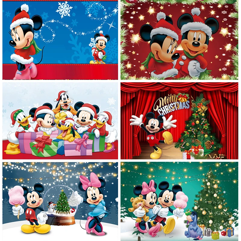 Фон Минни и Микки Маус украшения для рождественской вечеринки 2024 Рождественский
