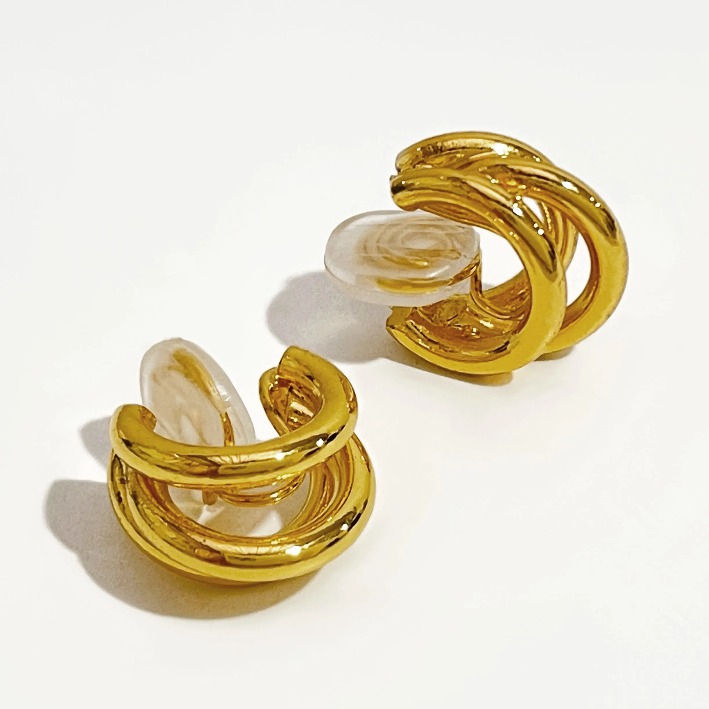 

Peri'sbox Vintage Simple Golden Multi Layer C Shaped Clip Earrings No Piercing Earrings for Women Daily Jewelry Gifts Wholesale