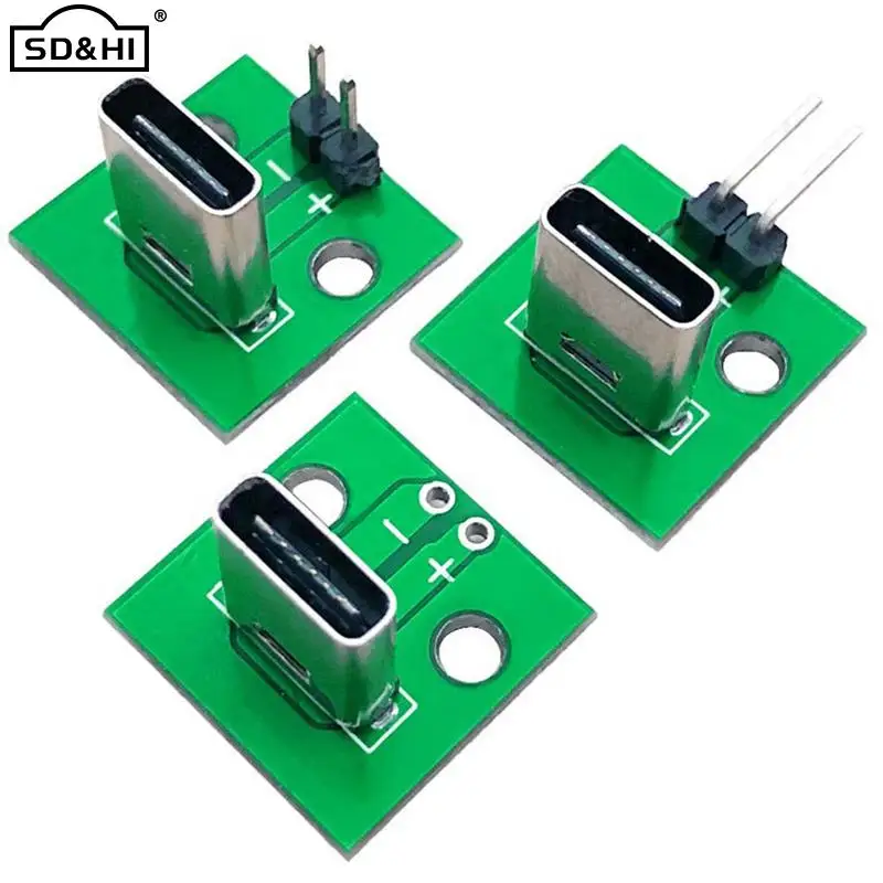 

Data Charging Cable Jack Test Board With Pin Header 90 Degree Vertical Type C Female Male Connector Test PCB Board Adapter
