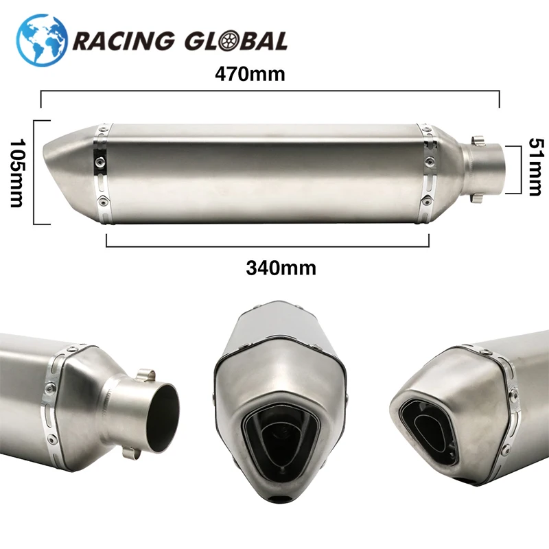 

Глушитель выхлопной трубы для мотоцикла ALCON 51 мм с глушителем Db 470 мм