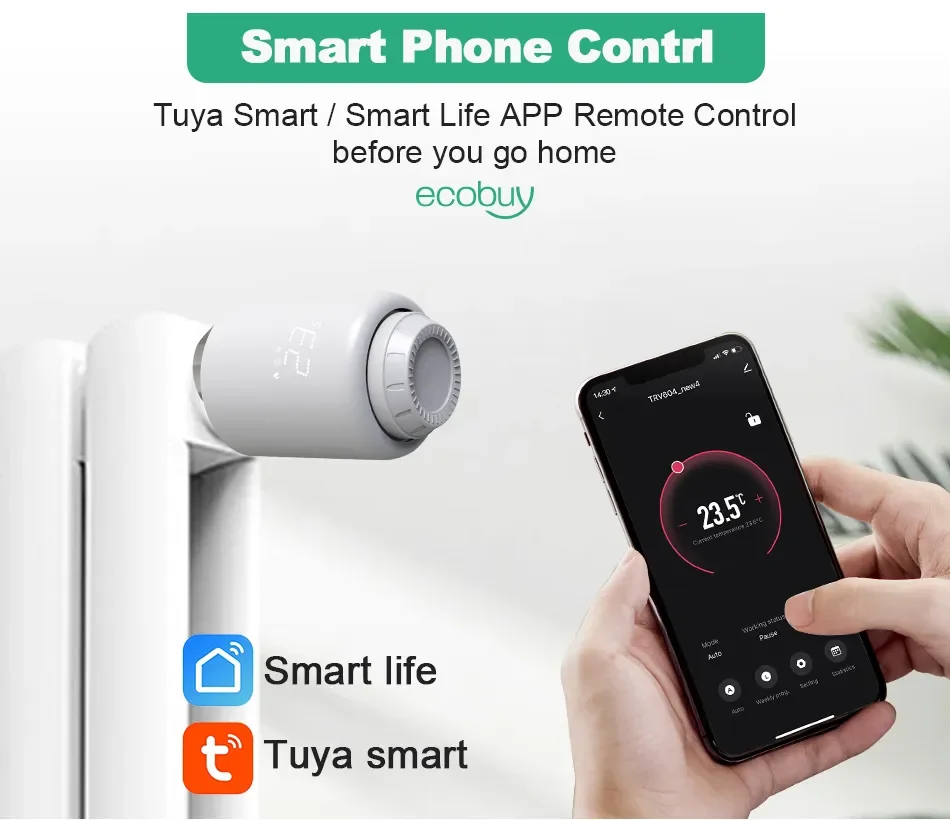

NEW2023 ZigBee 3.0 Wifi Thermostatic Valve TRV Wireless Smart Radiator Room Thermostat Heater Support Alexa Home Voice