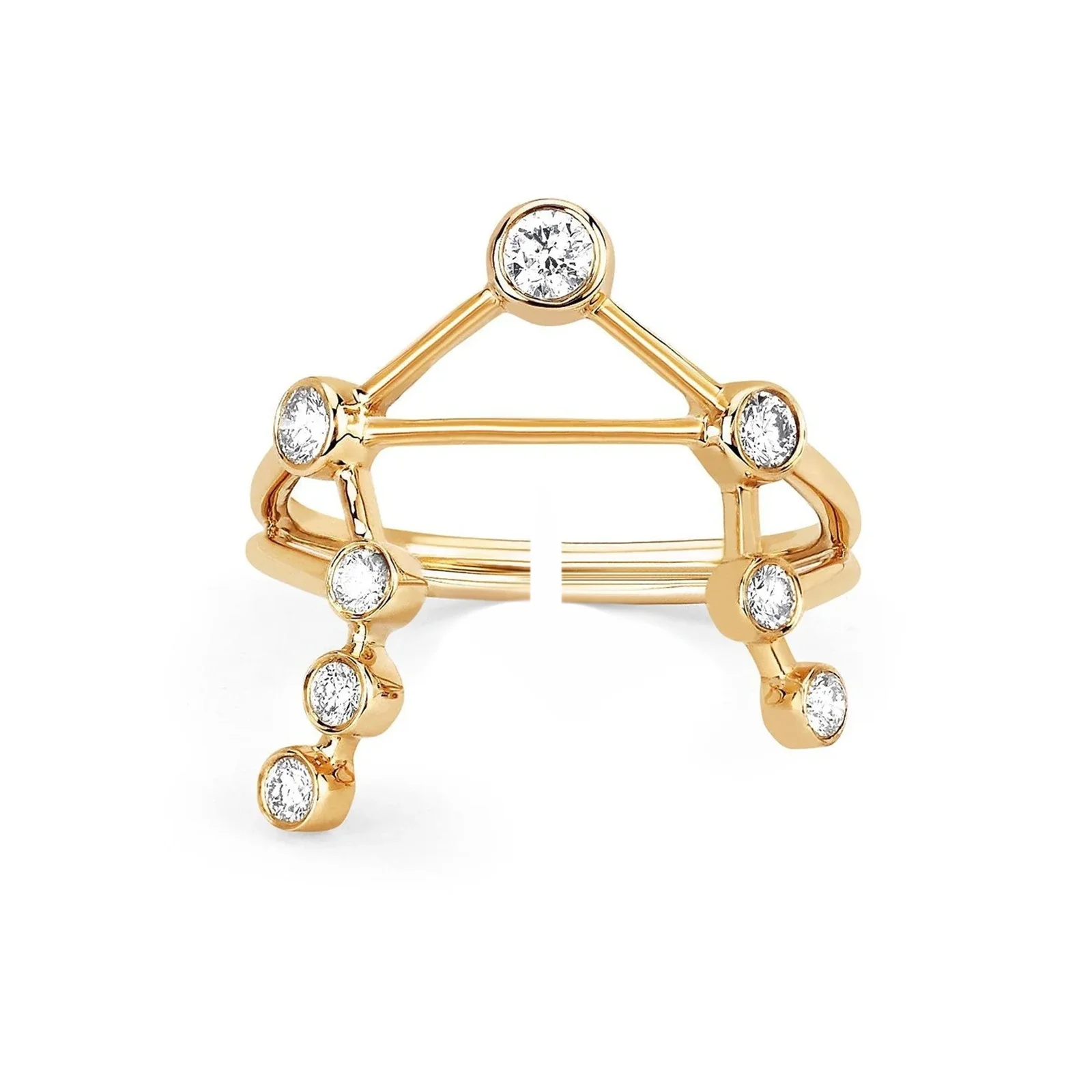 VEWANT стерлингового серебра 925 пробы нерегулярное треугольное полое регулируемое