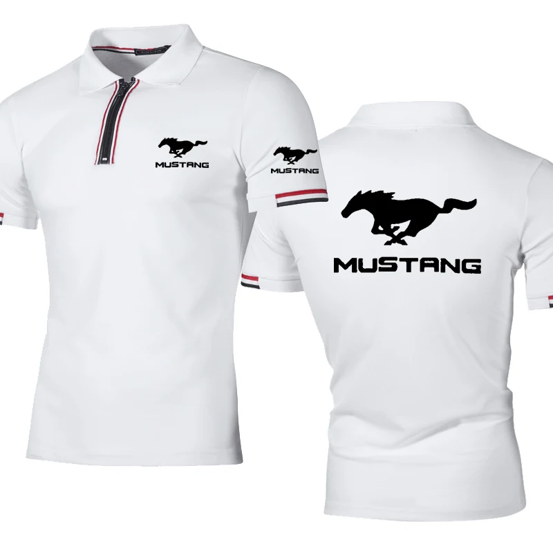 

2022 men's polo shirt, mustang car logo, summer, high quality cotton, combination, harajuku, cotton, male, short sleeve, tops