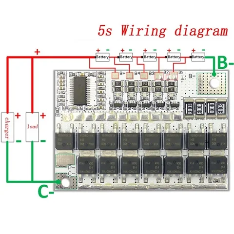 Блок защиты BMS для литиевых аккумуляторов 3s/4s/5s