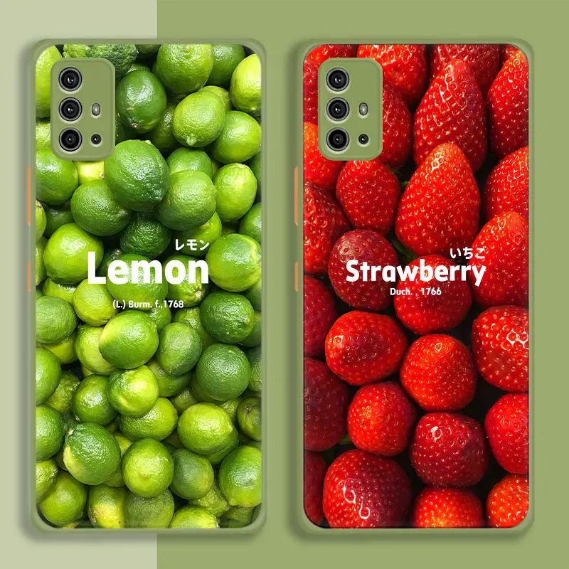 

Celular Bag Strawberry Lemon Fruits Soft Edge Case Funda for Motorola Moto G30 G9 G8 G10 G40 G60 Plus Power Play G40 Fusion E7