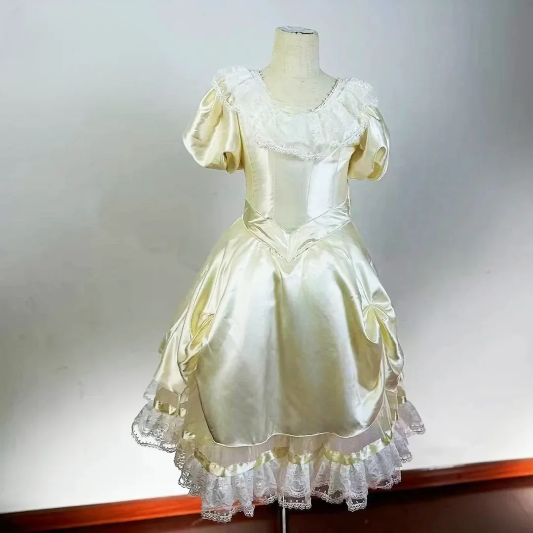 

Новинка 2023, дизайнерская профессиональная балетная юбка, прозрачная золотистая кружевная волнистая газовая юбка с боковыми краями