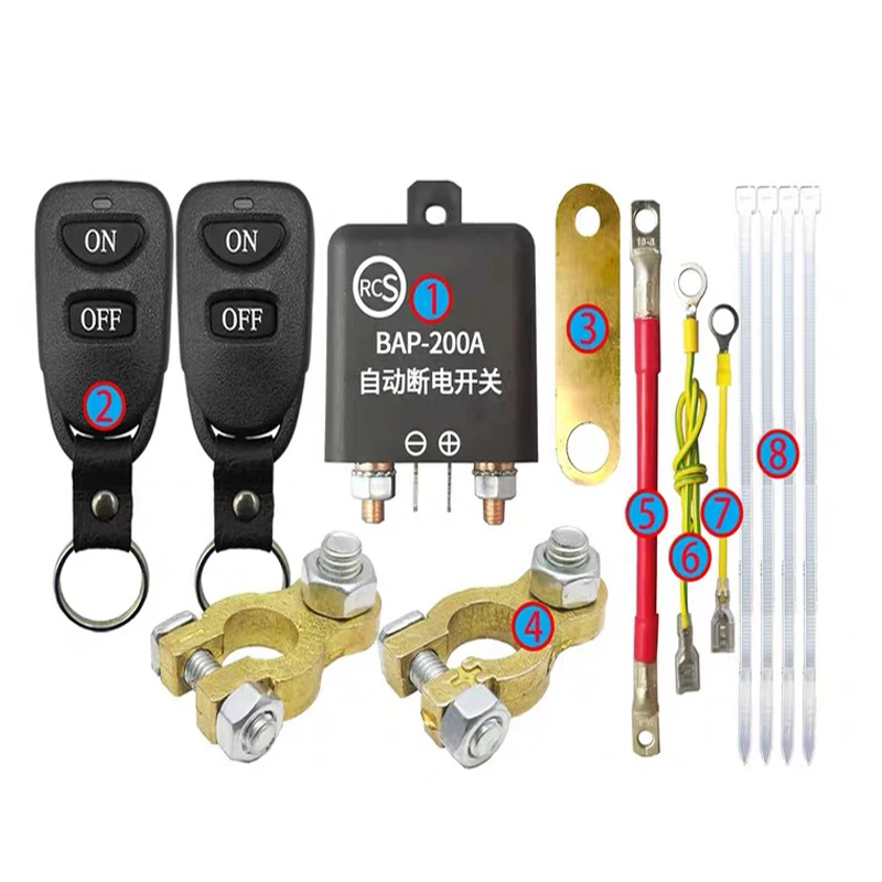 12V/24V Car Battery Disconnect Master Kill Switch Set Automatic Power-off Switch with Remote Control ,Power Saving Switch