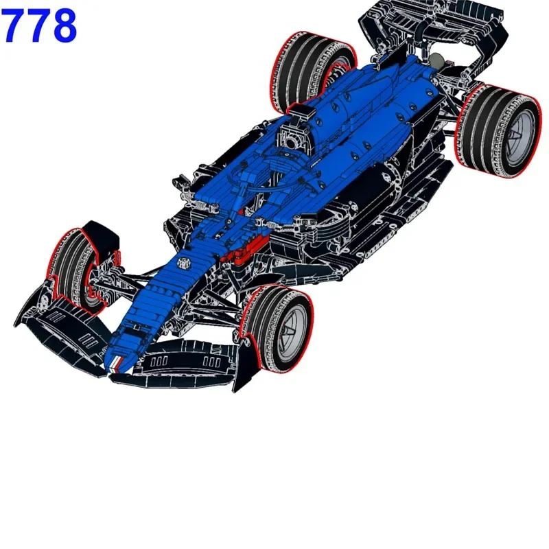 Фото Новый Технический MOC- 119167   Альпийский A522, масштаб 1:8, модель гоночного автомобиля, строительные блоки, кирпичи, детские игрушки, подарки на день рождения №4