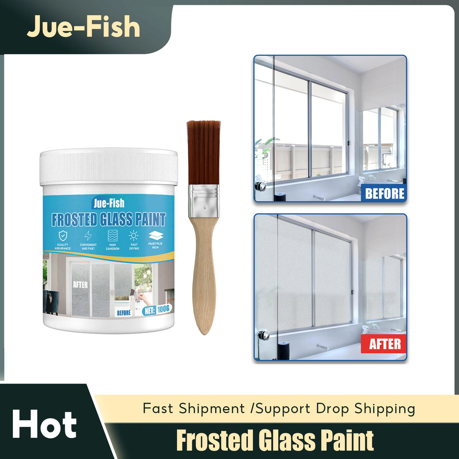 

Frosted Glass Paint Hazy Matte Glass Varnish Household Accessories Tool Waterproof Sealed Bathroom Office Window Shading Lacquer