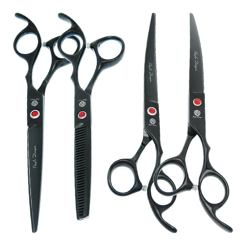 Профессиональные ножницы для ухода за собаками Purple Dragon 7 0 дюйма прямые изогнутые