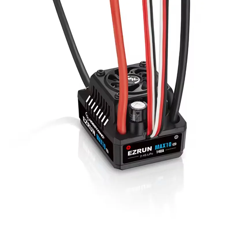 Фото Бесколлекторный регулятор скорости HOBBYWING EZRUN MAX10 G2 80A 140A с датчиками для радиоуправляемых моделей автомобилей и багги масштаба 1/10 и 1/8, аксессуары №4