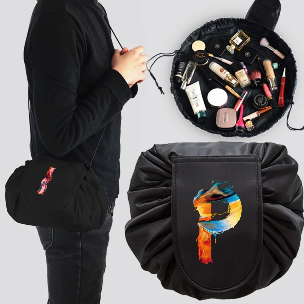 

Женская дорожная косметичка на шнурке, органайзер для туалетных принадлежностей, вместительная сумочка на плечо с рисунком