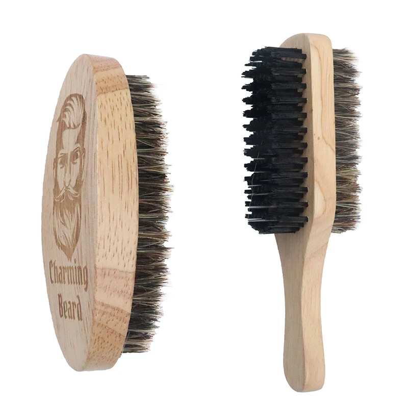 

Hair Brush Wood Handle Boar Bristle Beard Comb Styling Detangling Straightening Barber Hair Clean Salon Tool Drop Shipping