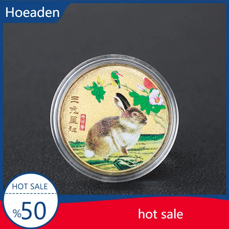 

New Year Rabbit 2023 Souvenirs Commemorative Coin Luck Chinese Zodiac Coins Colorful Coins Collectibles