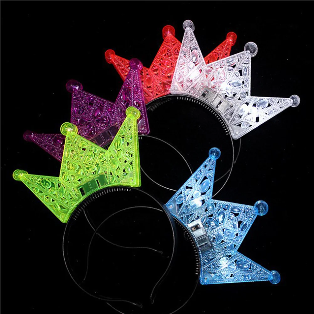 

Light Crown Headband, 5pcs LED Flashing Costume Hairband for Christmas New Year Birthday Party