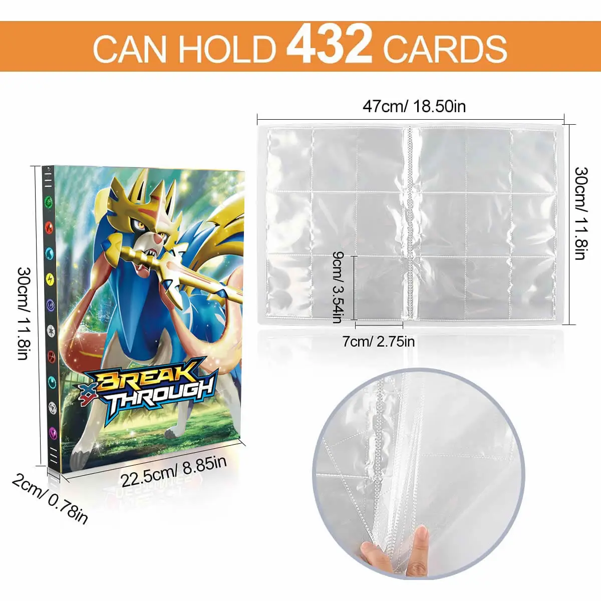 Альбом с 9 карманами для покемона коллекционная папка-держатель карт из