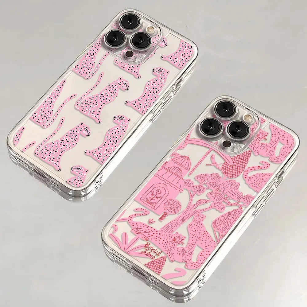 Модный розовый чехол с леопардовым рисунком для телефона OPPO Realme C67 C65 C63 C55 C53 C35 C30 C11
