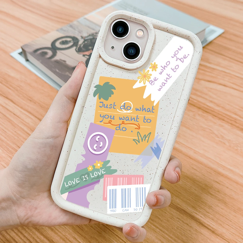 

Creative Cartoon Text Labels Case for IPhone 14 13 12 11 ProMax Plus XR XSMax Shockproof Soft Silicone Cover for IPhone 7 8 SE