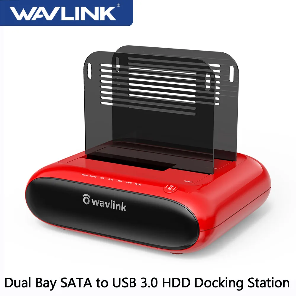 

Wavlink Dual Bay External Hard Drive Docking Station USB3.0 to SATA I/II/III For 2.5/3.5in HDD/SSD With Offline Clone UASP 5Gbps