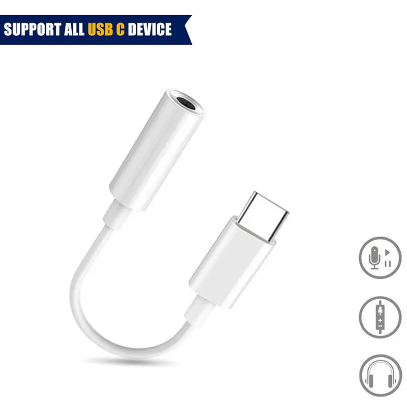 Cable Adaptador USB tipo C para auriculares, conector de Audio de 3,5mm...