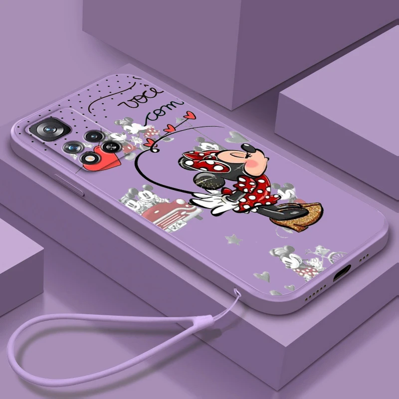 

Comic Disney Minnie Mickey Liquid Rope TPU Funda Phone Case For Xiaomi Redmi Note 11 11S 11T 10S 10 9S 9T 9 8T 8 Pro Plus 5G