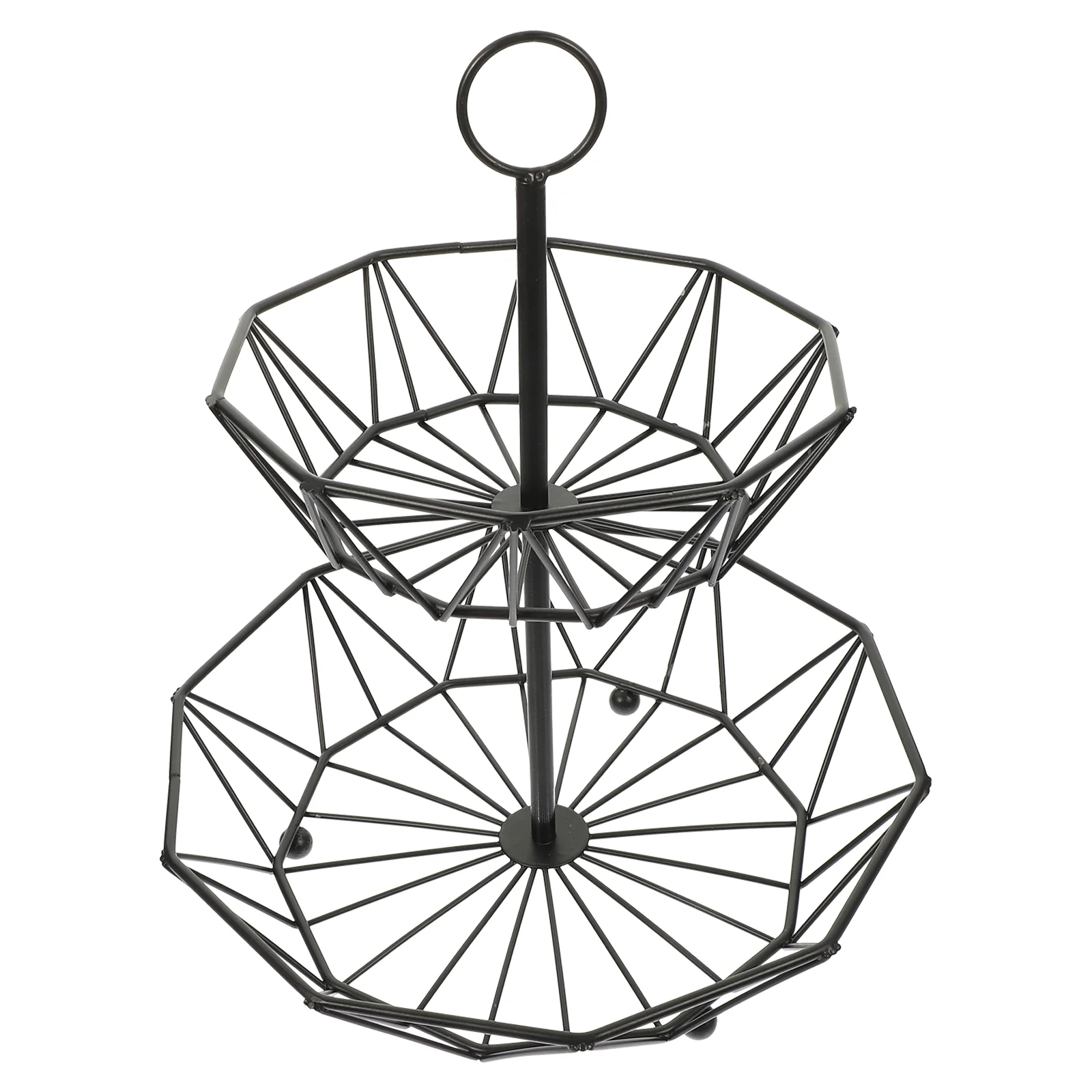 

Storage Basket Fruit Metal Vegetable Countertop Snacks Serving Tray Tiered Stand Iron