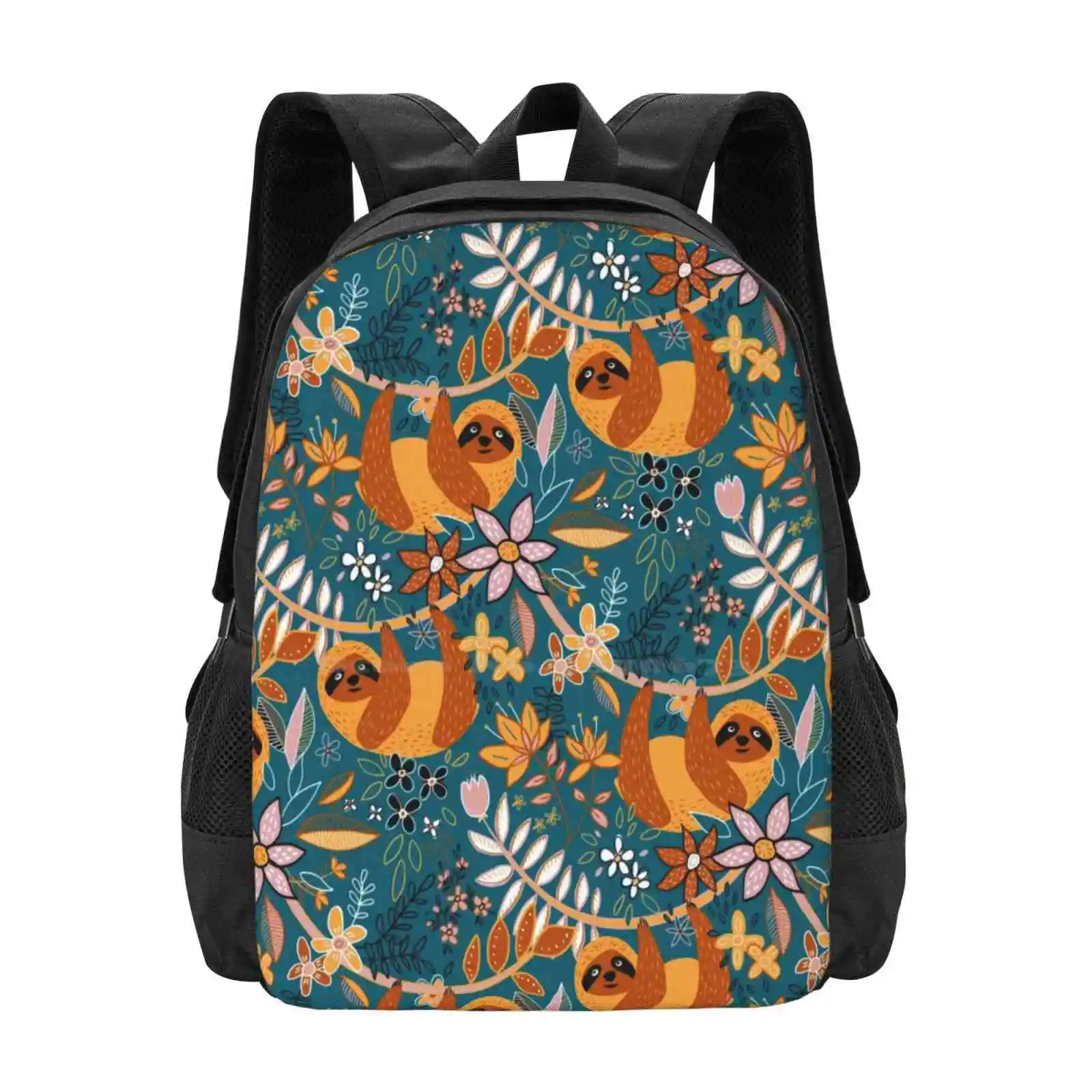 Хит продаж рюкзак Happy Boho Sloth с цветочным рисунком модные сумки милым животные