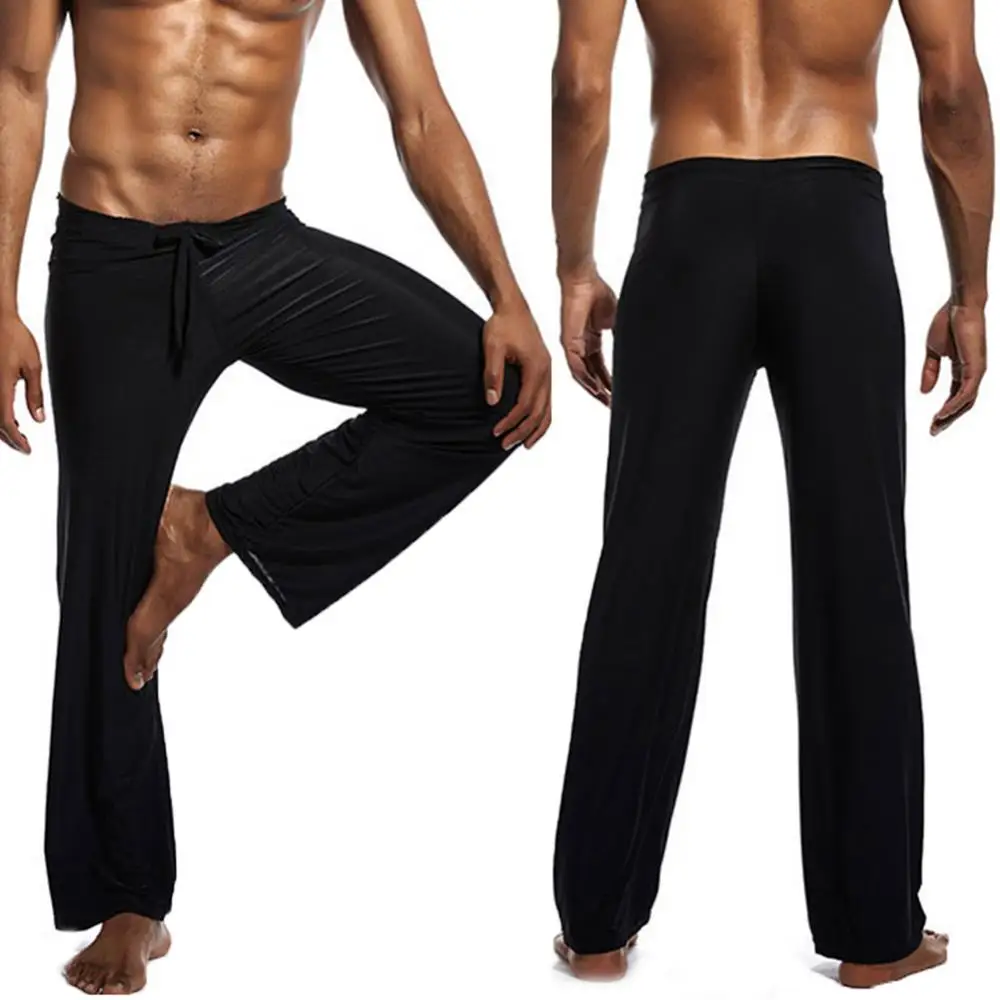 

2020 Men Casual Solid Color Low-waisted Drawstring Loose Pants Running Yoga Trousers