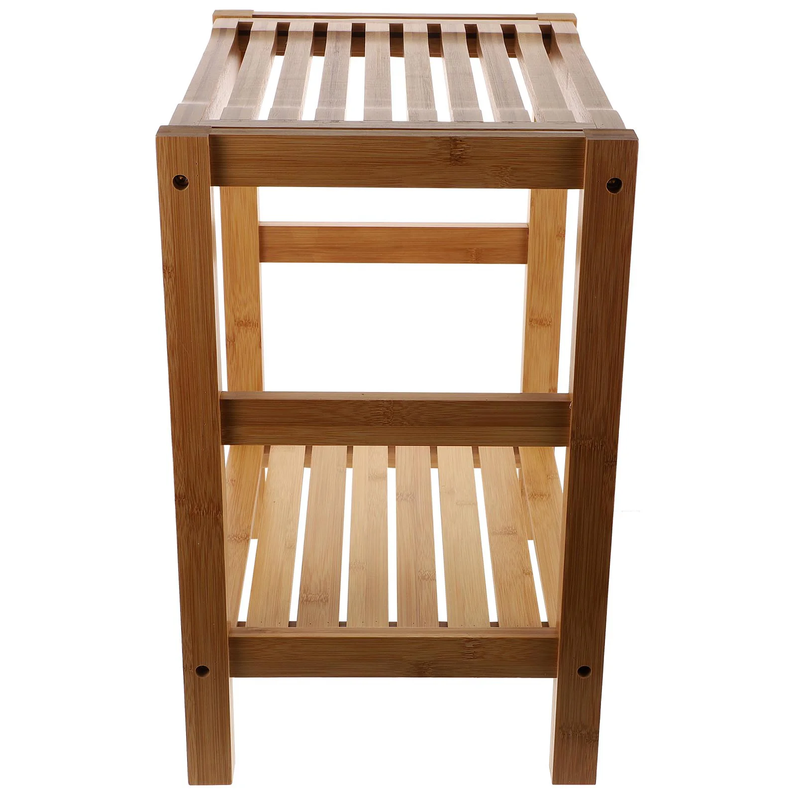 

1Pc Bathroom Double-layer Storage Rack Wooden Shelf Stool for Bath