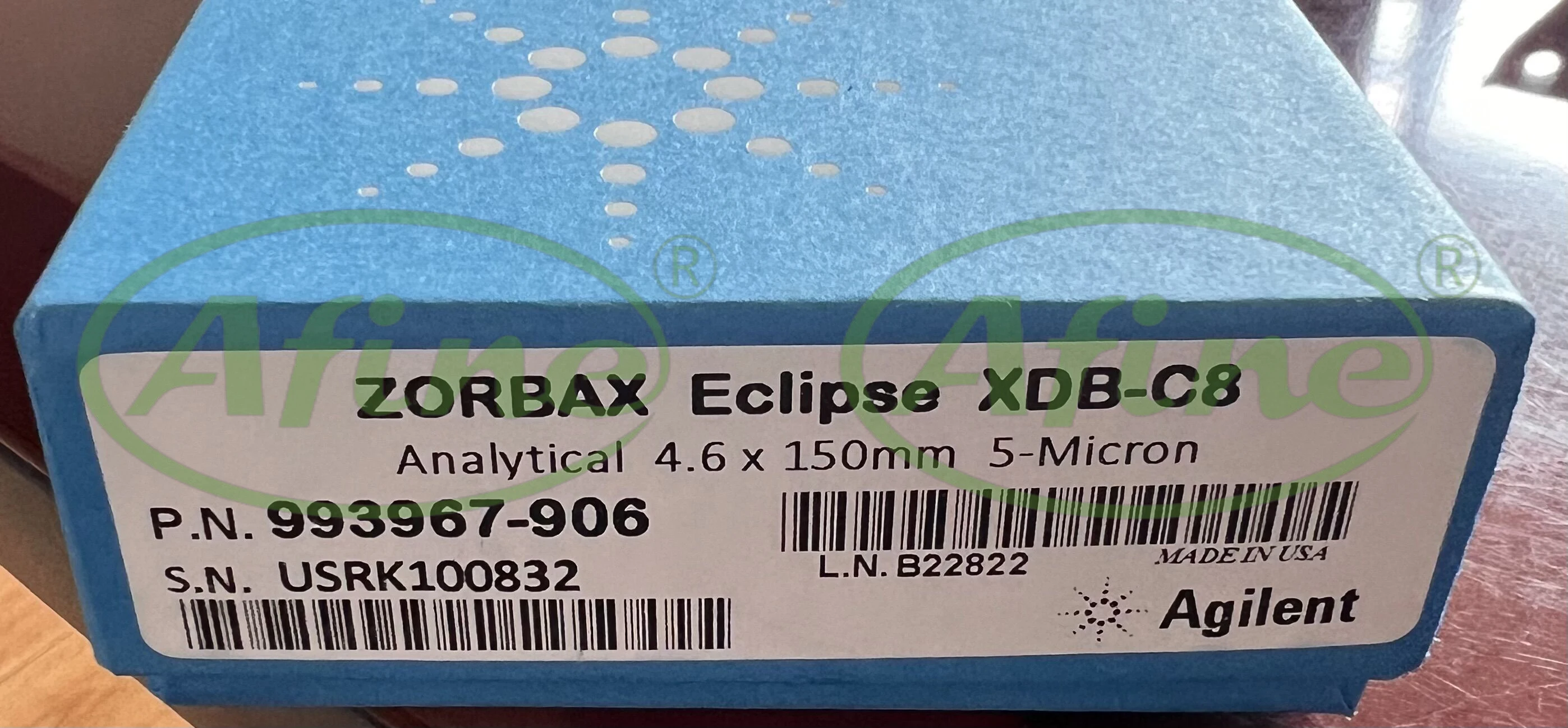 AFINE Agilent chromatographic column 993967-906 ZORBAX Eclipse XDB-C8 4.6 x 150 mm 5 µm 400 bar