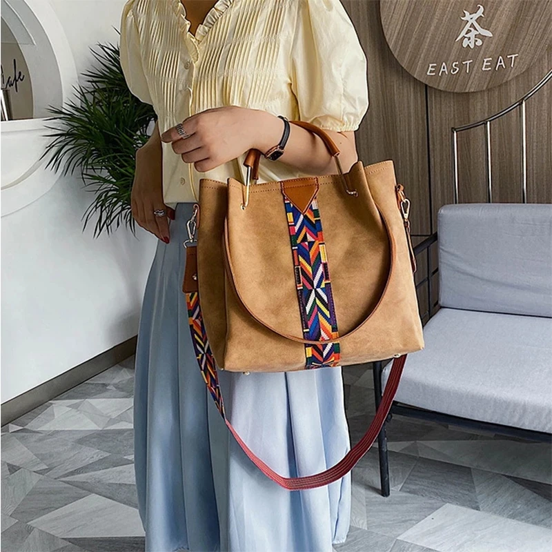 Винтажные сумки-тоуты Jamhoo с расширенным ремешком женские вместительные сумки