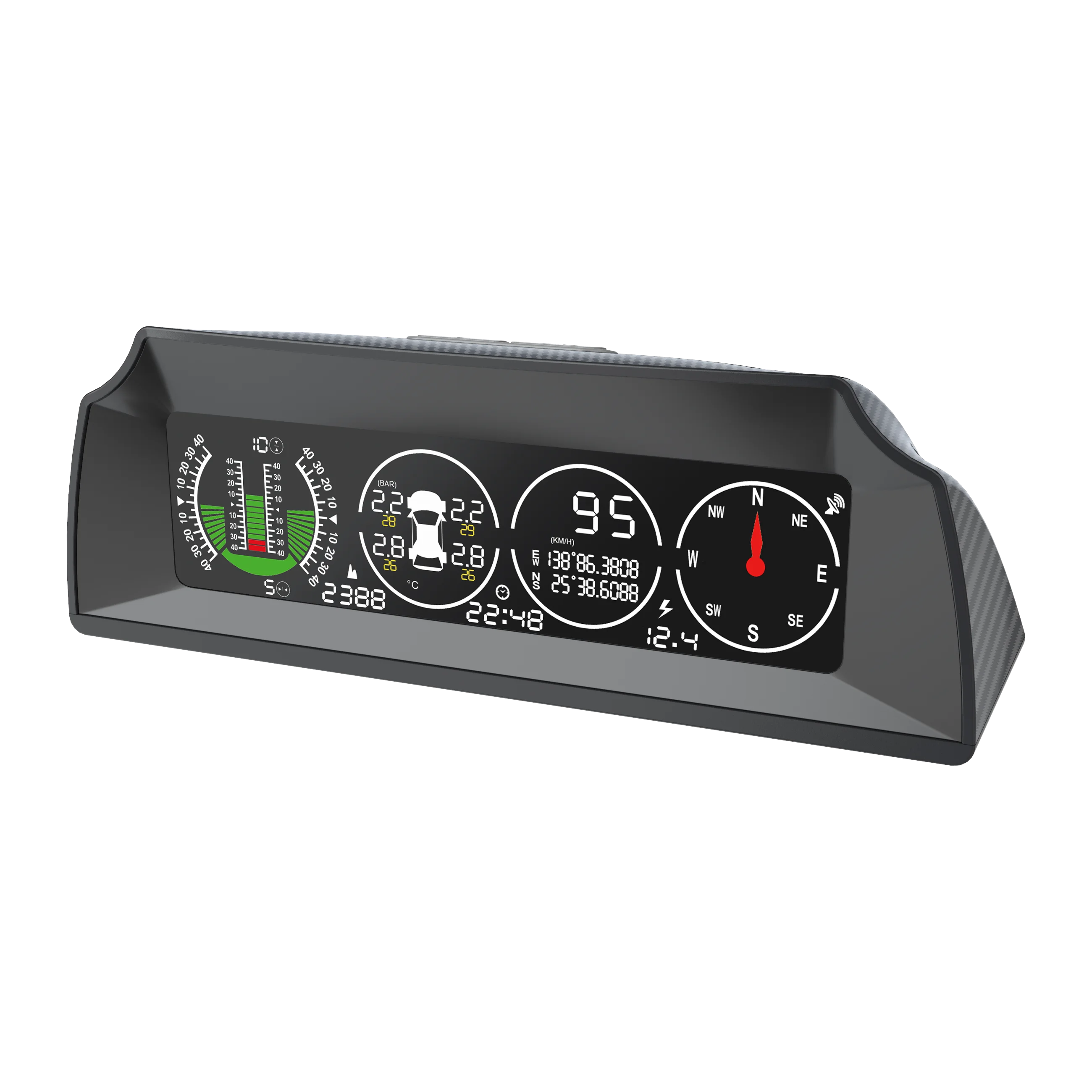 

AUTOOL X91 Inclinometer Car HUD TPMS Tilt Angle Protractor Clock Latitude Longitude GPS Speed Auto Slope Meter