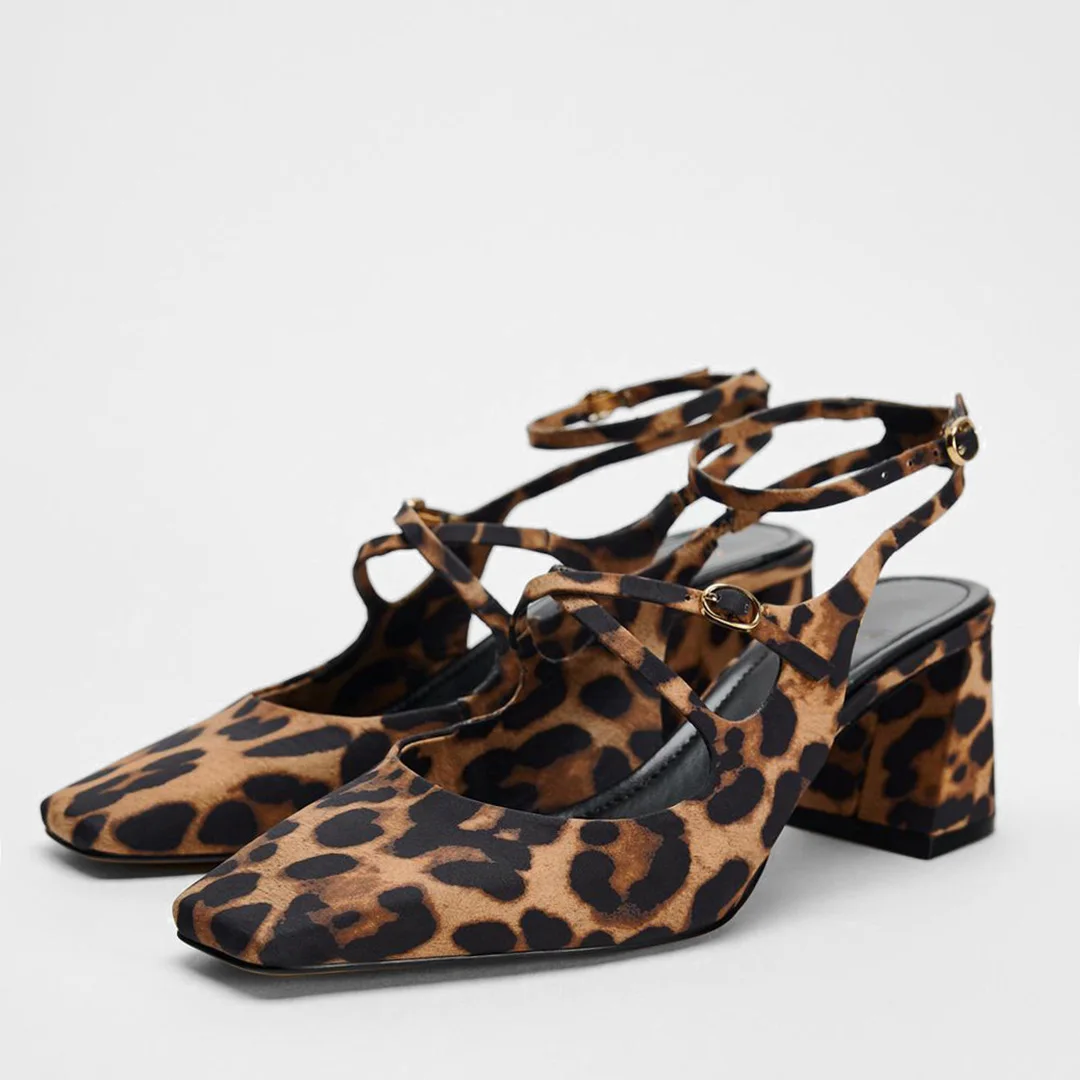 TRAF шикарные леопардовые туфли-лодочки сандалии для женщин женская обувь с