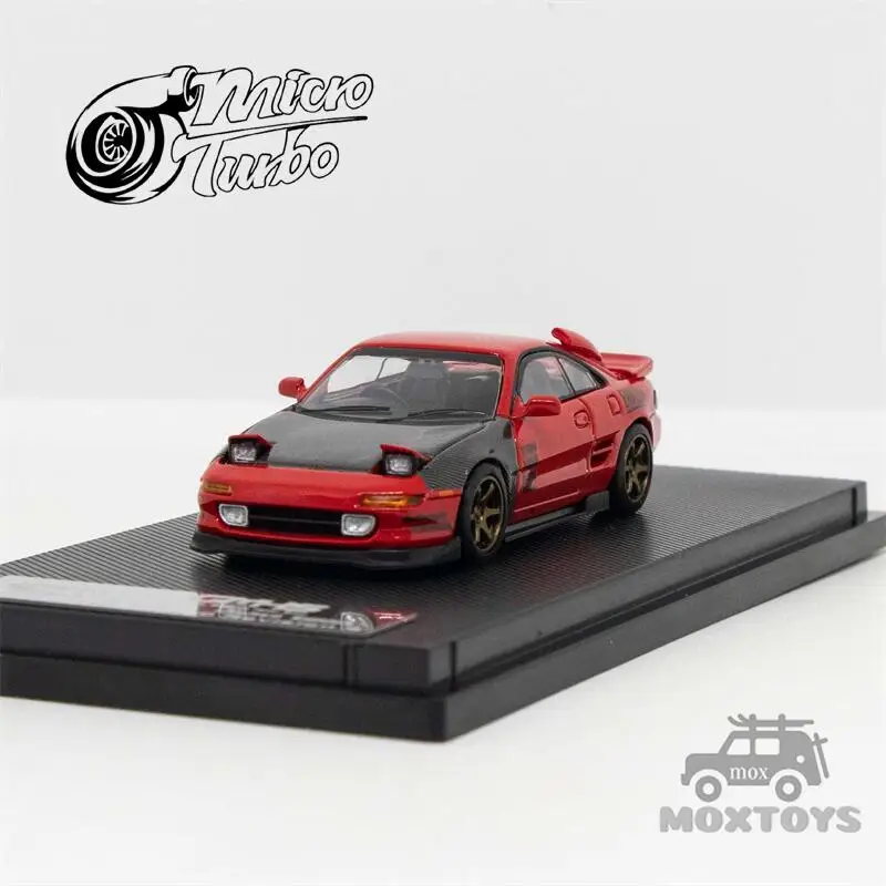 

MicroTurbo 1:64 Toyota MR2, модифицированная версия углеродного капота 2-го поколения, красная литая модель автомобиля