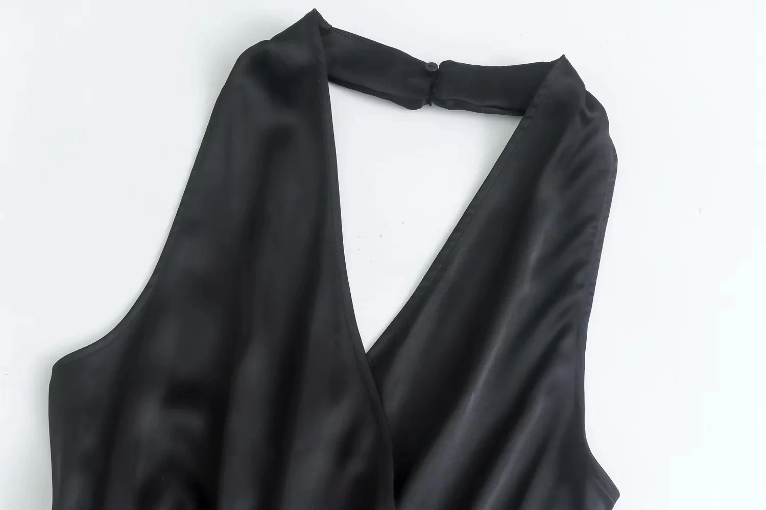 Jenny&Dave England Style Offce Lady Fashion Silk Satin Halter Tank Jumpsuits Women Casual Wide Leg Pants