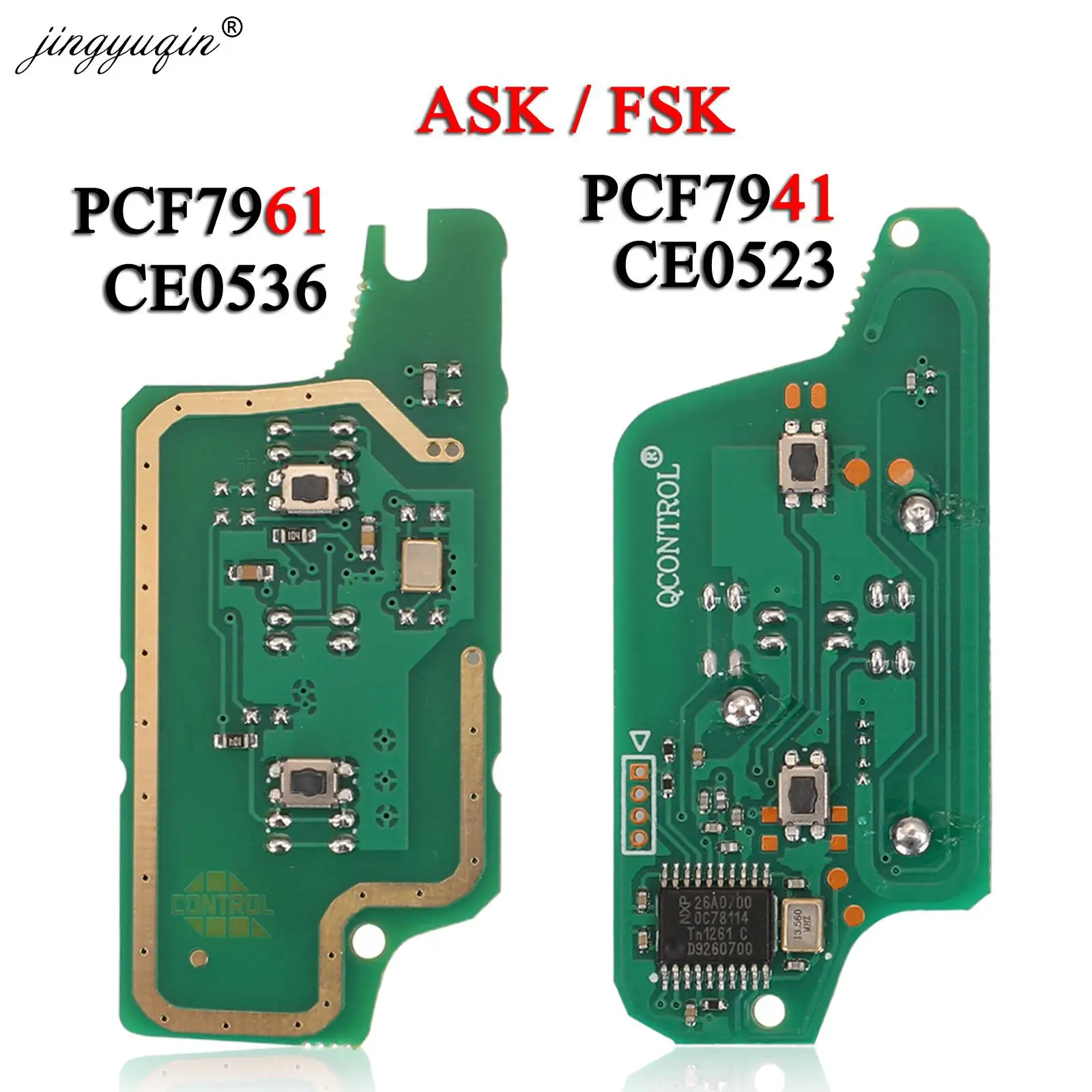 jingyuqin ASK 2B Remote Flip Car Key Electronic Board For Peugeot 307 308 408 407 207 Citroen C2 C3 C4 PICASSO ID46 CE0536/523