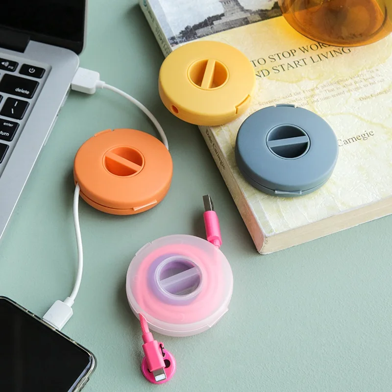 

Cable Organizer Rotating Cable Winder Box Plastic Portable Wire Storage Case Phone Holder Mouse Wire Earphone Cord Storage