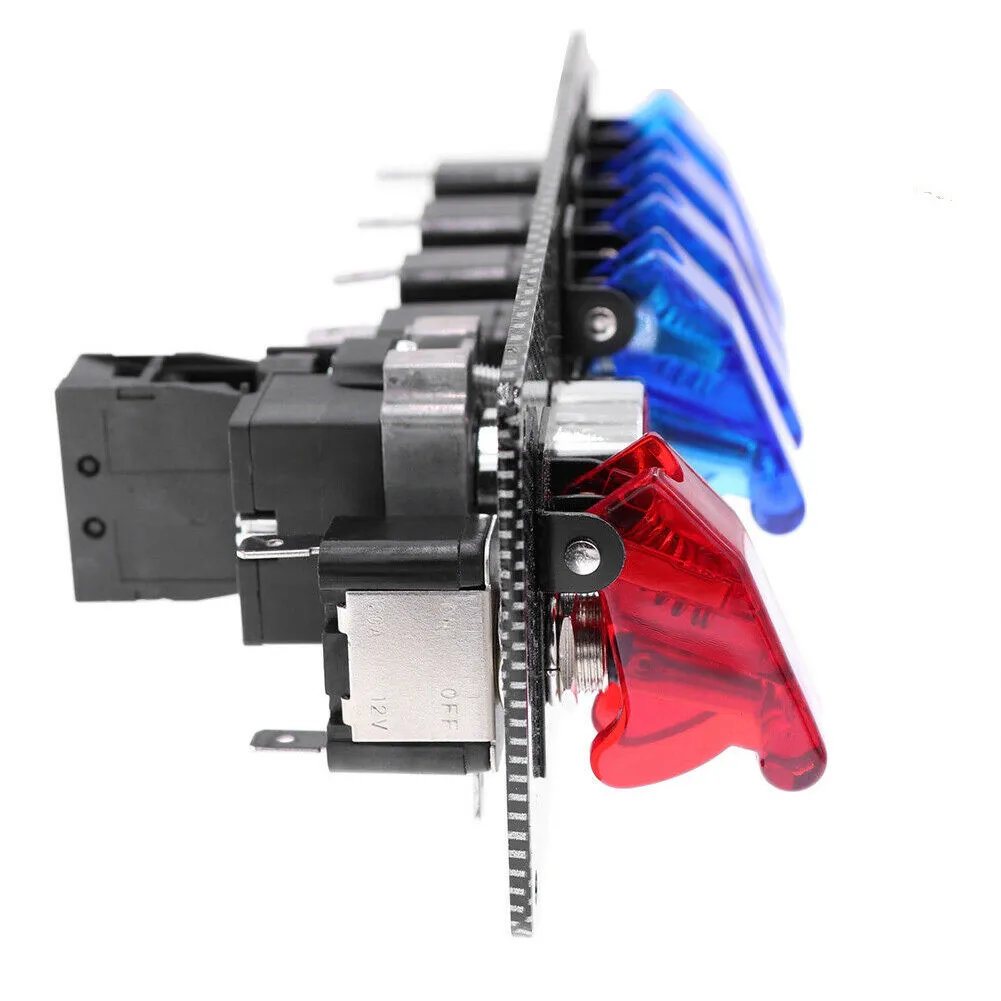 

1 SET 6 In 1 Flip-up 12V Boat RV Push Button Engine Start LED Toggle Ignition Panel Switch For RV Switch Other Vehicle Parts