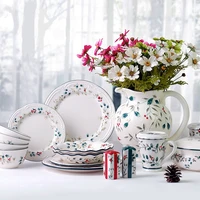 81012 piece flowers pattern porcelain tableware dinnerware dinner set with dinner plate dessert plate bowl set