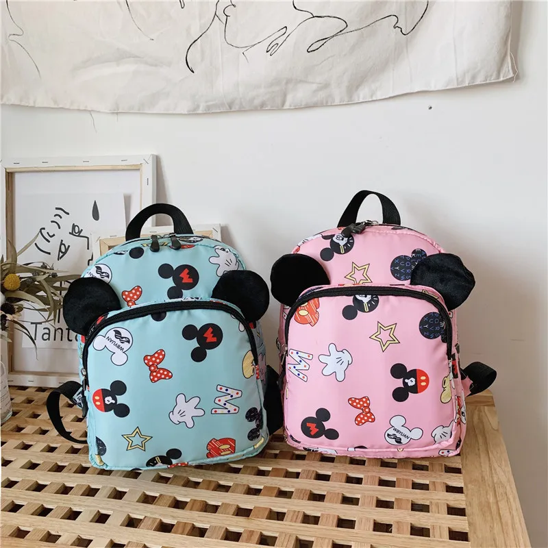 Disney cartoon Backpack  Boys Girls Mickey Mouse Kindergarten School Bags Kids Small bag