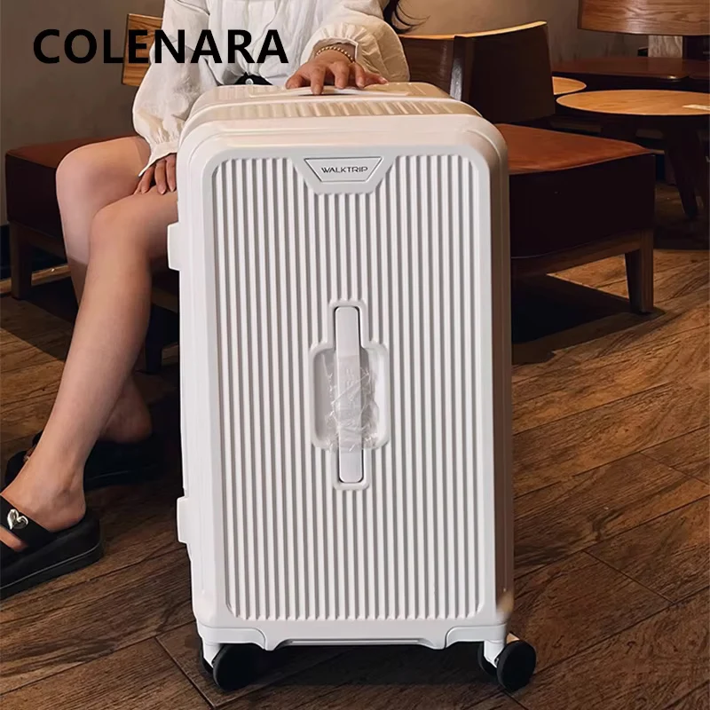 Фото Чемодан COLENARA для путешествий, большой вместимости, на колесиках, 20 дюймов, ручная кладь, 24/28 дюймов, ABS+PC, с кодовым замком, мужской, на колесиках №3