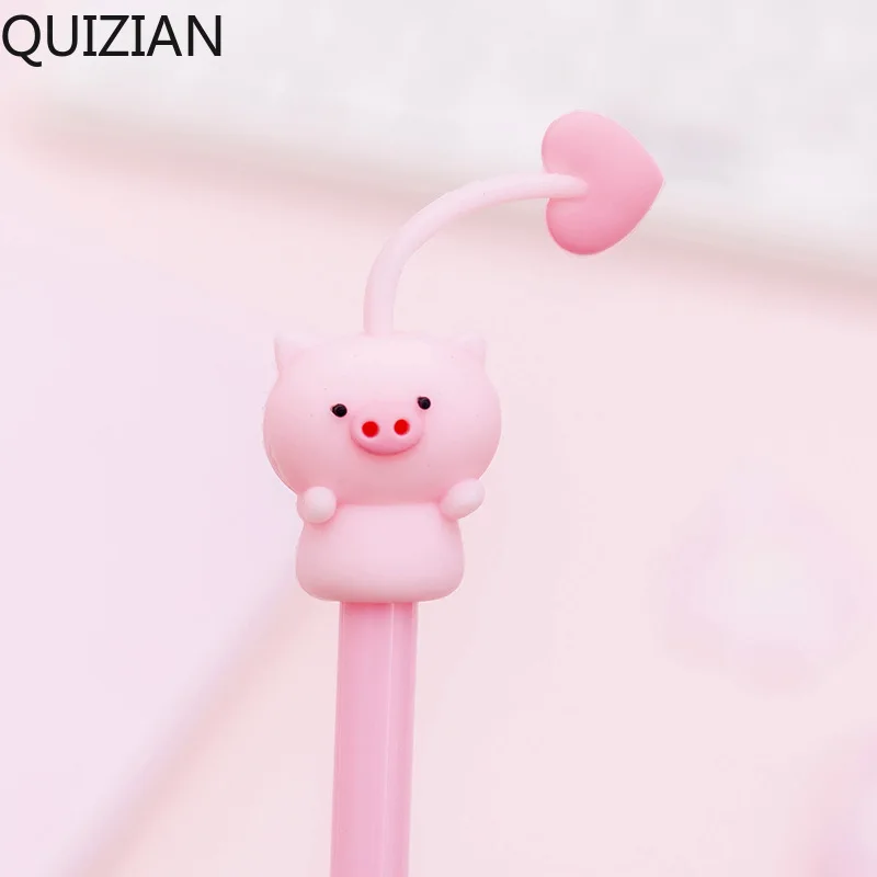 

Гелевая ручка QIUZIAN, с рисунком мультяшных животных, в виде Свинки, хомячка, кролика, канцелярские принадлежности для школы и офиса