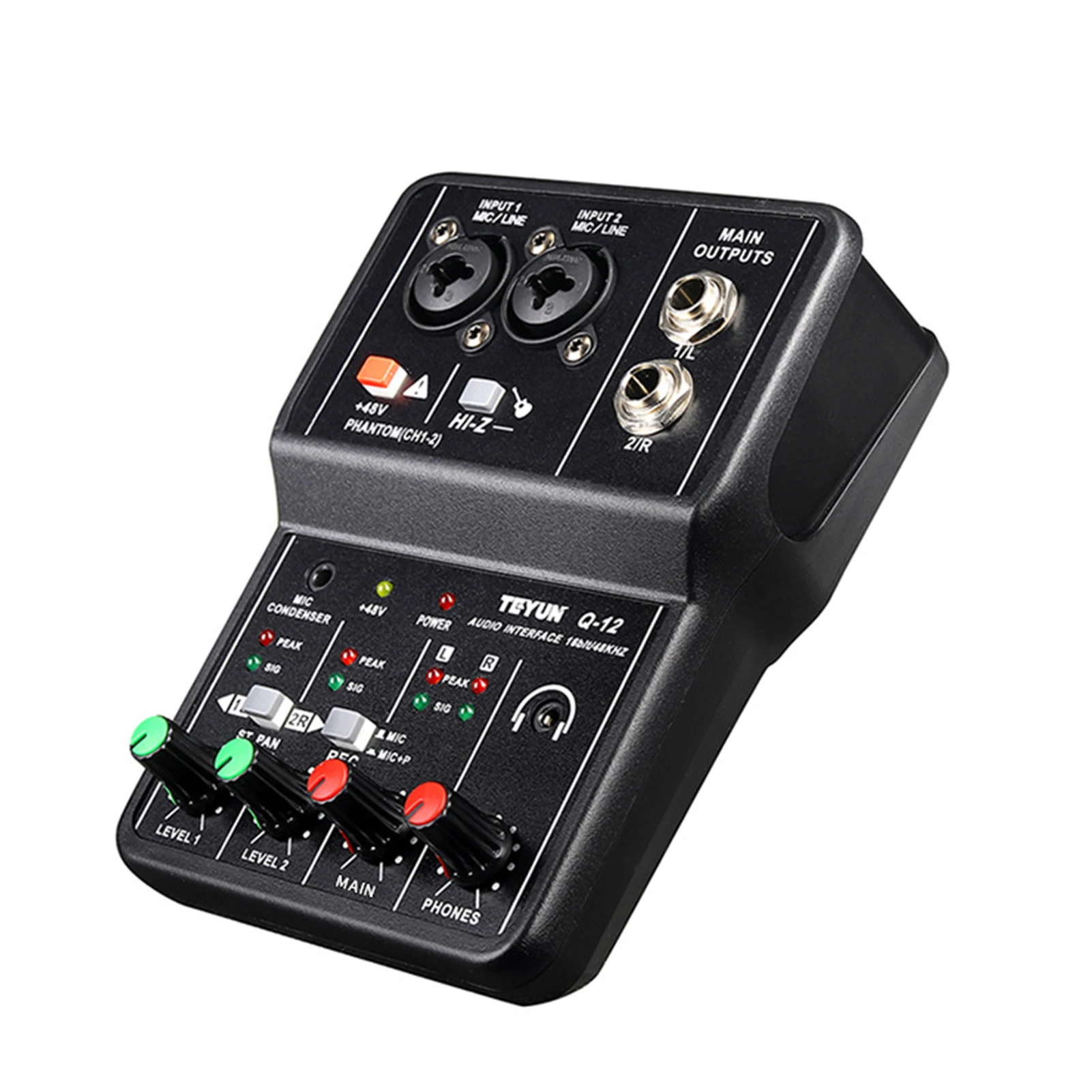 Audio Interface Professional Recording Sound Card 16bit/48kHz Mini USB Audio Interface Sound Card Cable Studio Equipment