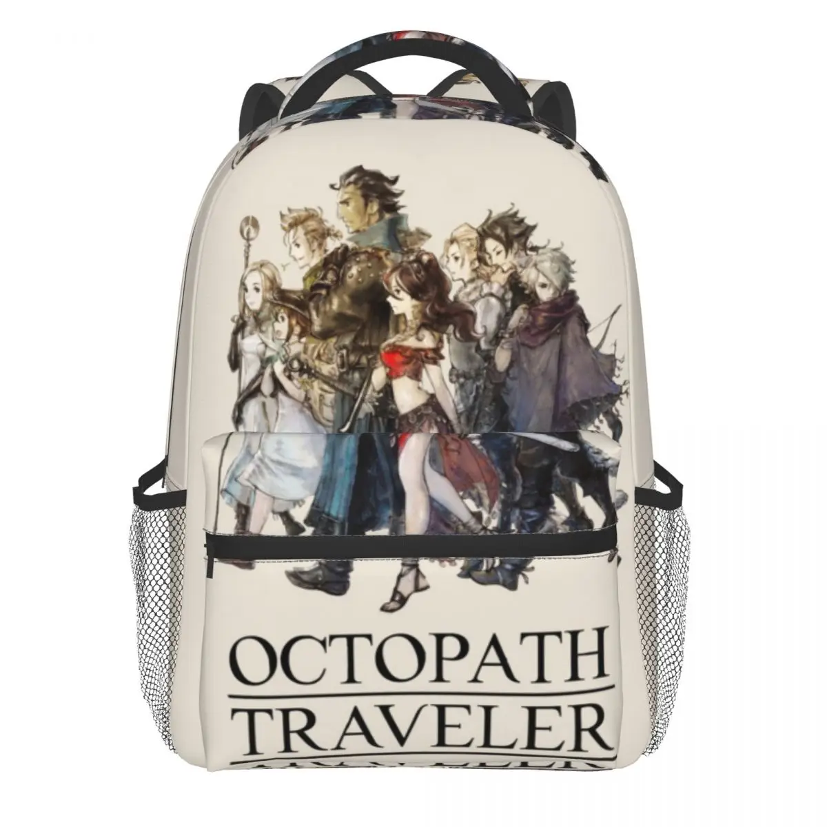 

Octopath Traveler Travelers Logo Black Backpack final fantasy square enix Trekking Backpacks Novelty High School Bags Rucksack