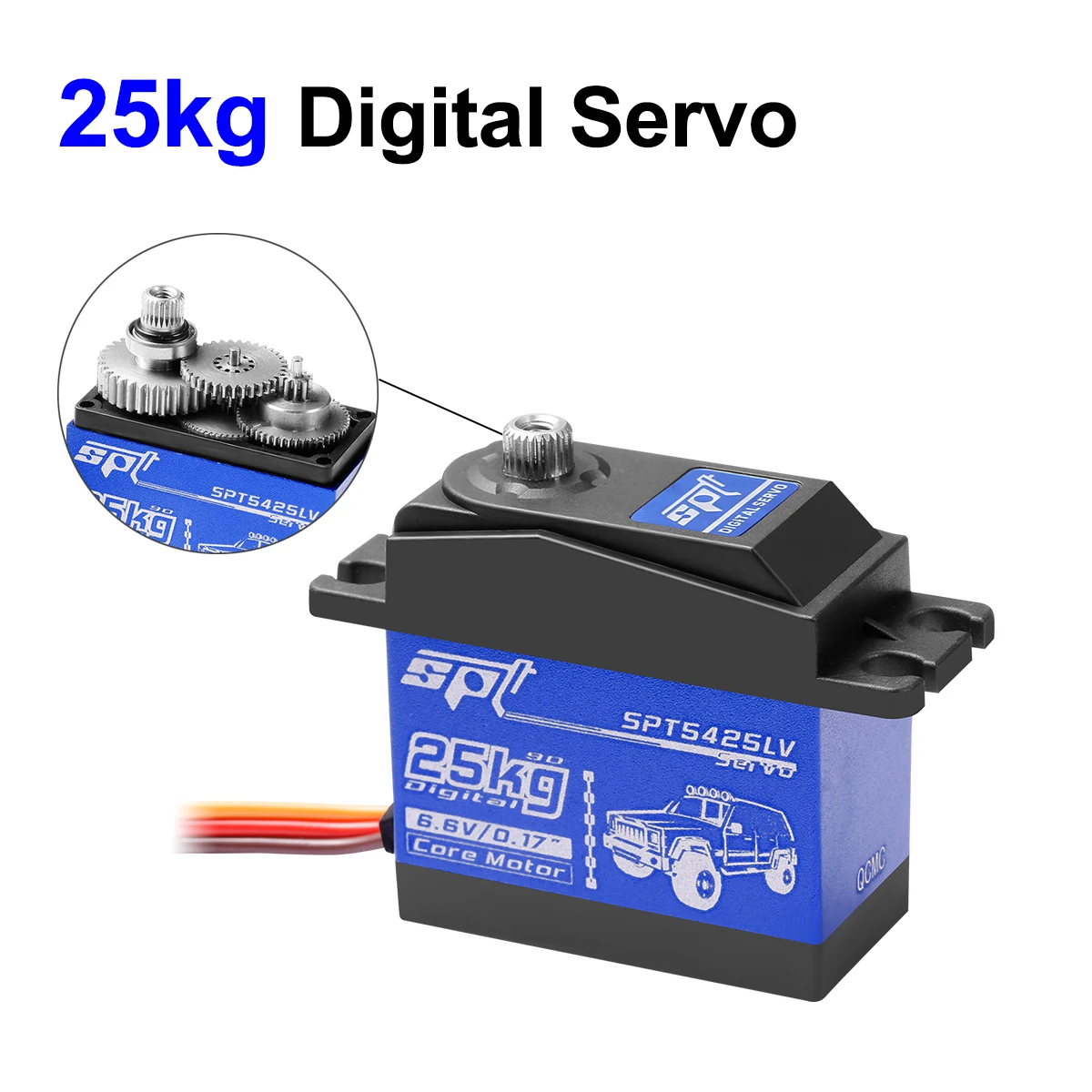 SPT5425LV 25 кг цифровой сервопривод металлическая Шестерня сервопривод высокоскоростная Большая фотография для радиоуправляемого гусеничного автомобиля SCX10 TRX4 Дрифт 3D робот с фиксированным крылом